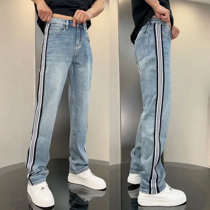 Herren Jeans mit Streifen Modern Slim Fit