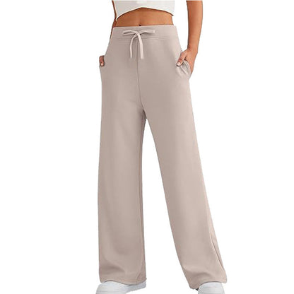 Damen Hose Freizeit Bequem Elastisch Mit Taschen