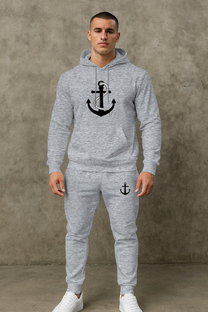 Herren Hoodie Set Maritim Anker Design Sportlich