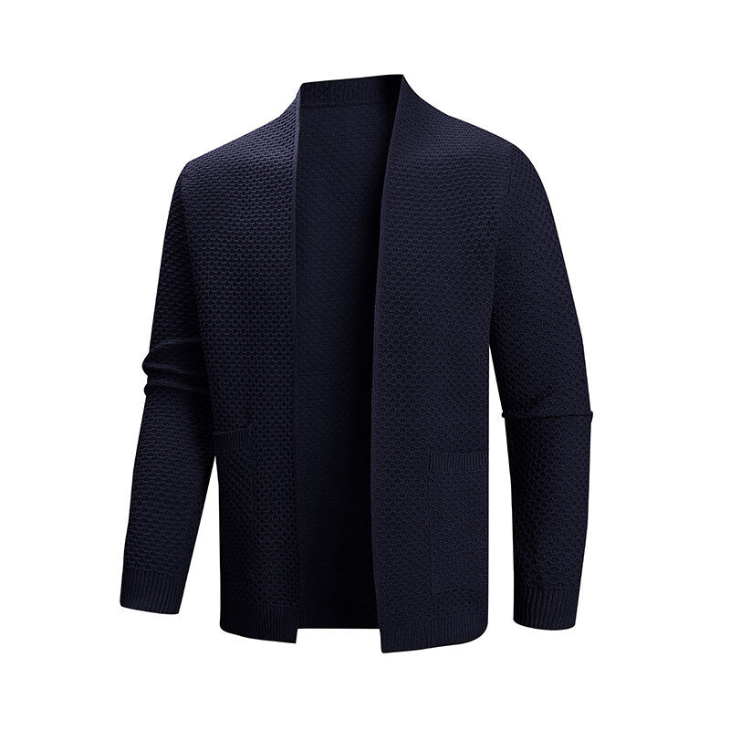 Herren Strickjacke Strukturiert Mit Taschen Modisch