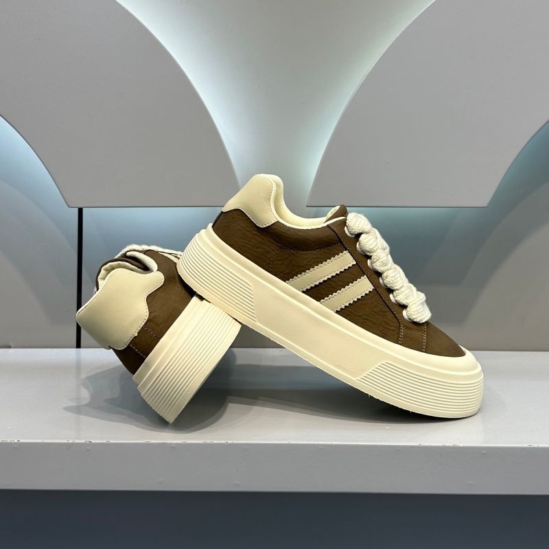 Damen Sneaker Hochplateau Kordelzug Modisch Weiße Schuhe