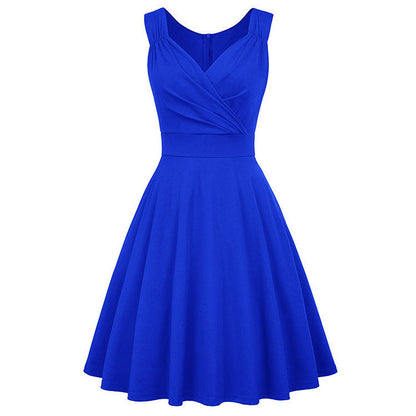 Elegantes Damen A-Linien Kleid Tailliert Mit Wickeldetail