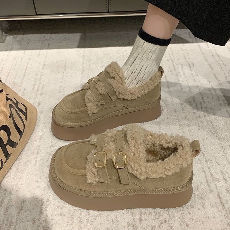 Damen Sneaker Platformschuhe Bequem mit Flausch Innenleben