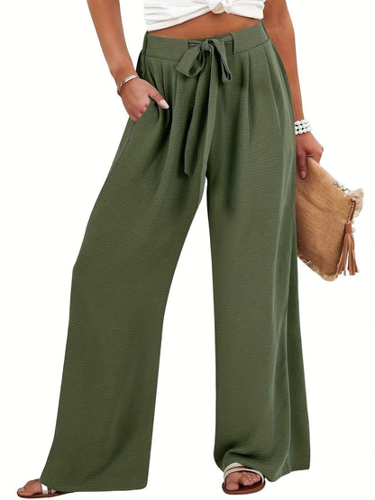 Damen Palazzo Hose Leicht und Luftig mit Taschen Sommer
