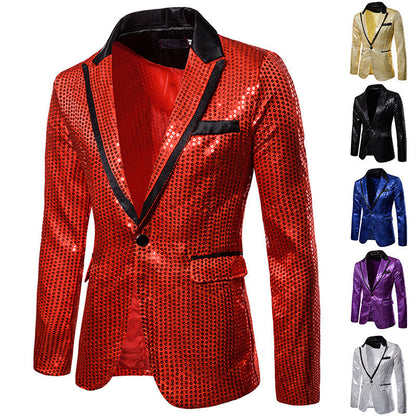 Glitzernder Herren Blazer Pailletten Jacke Party - BerlinGlamour