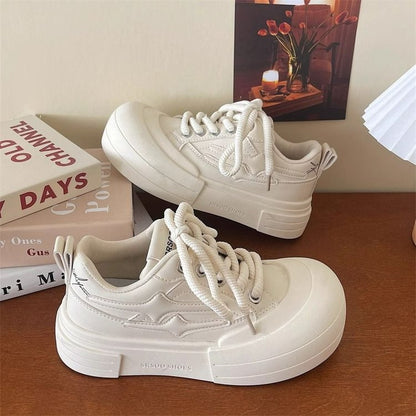 Damen Sneaker Hoch Plattform Weite Sohle Modern