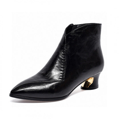 Elegante Damen Stiefel mit Gold Akzenten Schmal