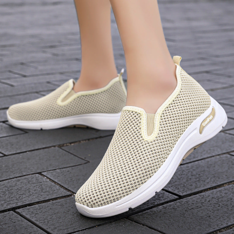 Damen Sneaker Luftig Elastisch Slip On Schuhe Bequem