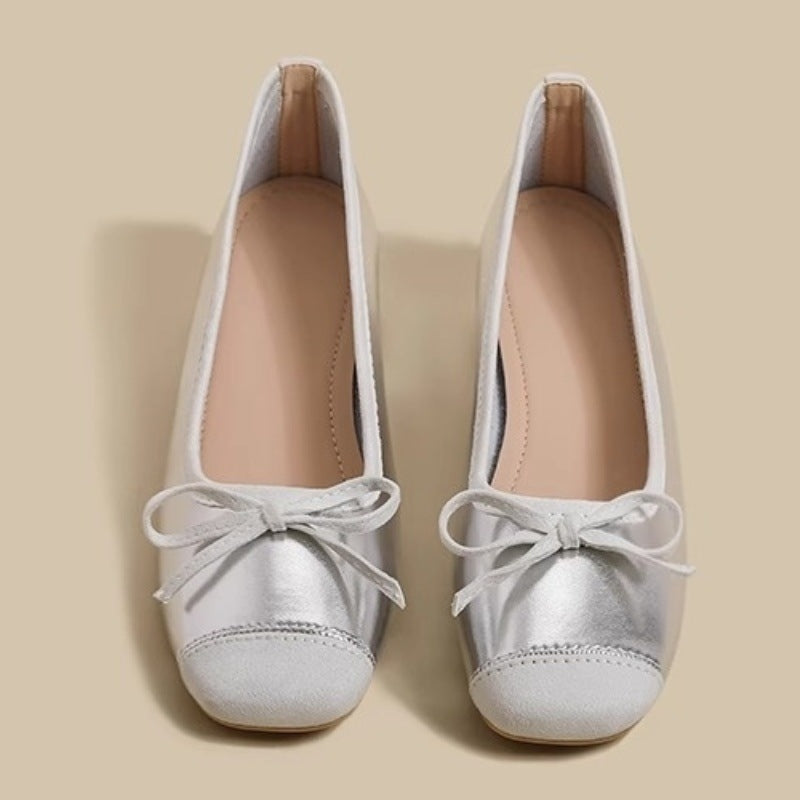 Damen Ballerinas Elegante Schuhe mit Schleife