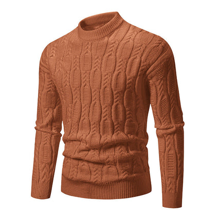 Herren Pullover Grobstrick Rundhals Zopfmuster Modern - BerlinGlamour