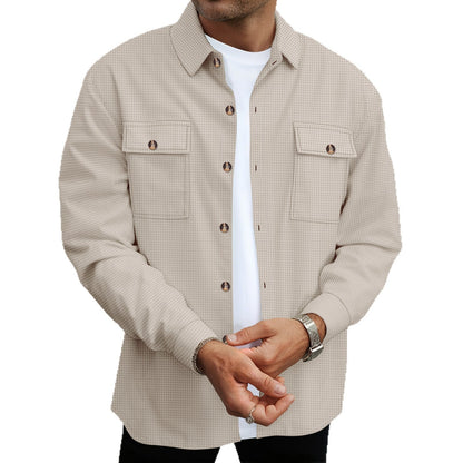 Herren Overshirt Mit Brusttaschen Strukturiert Modern