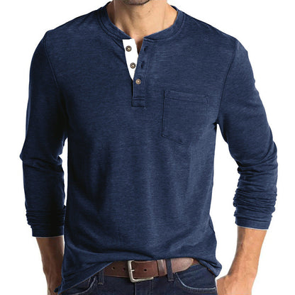 Herren Langarmshirt Modern Knopfdetails Elegant