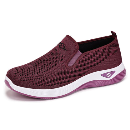 Damen Sportschuhe Bequem Slip-On Atmungsaktiv Weiß