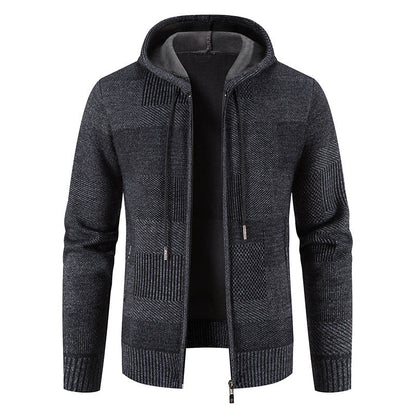 Herren Strickjacke Kapuze Modern Strick Design