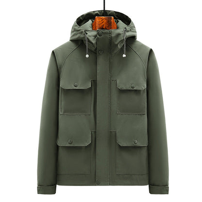 Herren Outdoor-Jacke Wasserdicht mit verstellbarem Kapuzen
