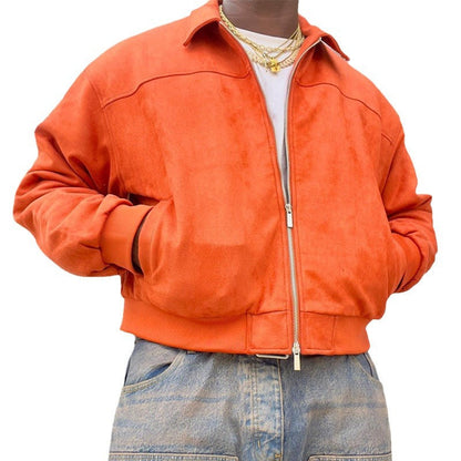 Herren Lederjacke Moderner Schnitt Lässig Schwarz