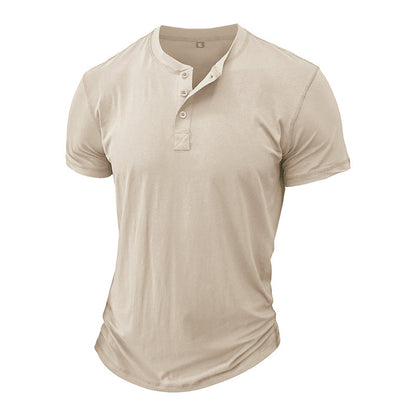 Herren T-Shirt Modern mit Knopfleiste Slim-Fit