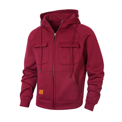 Herren Kapuzenjacke Modern mit Taschen und schmalem Schnitt