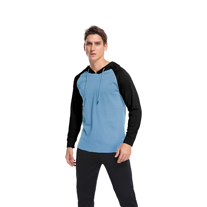 Herren Hoodie Langarmshirt Mit Kontrastärmel Modern
