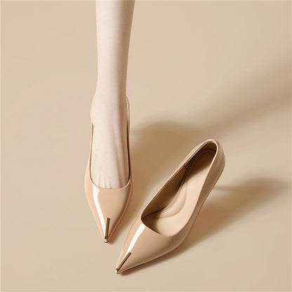 Damen High Heels Spitze Glänzend Elegant Schuhe