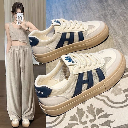 Damen Sneaker Sportlich Leicht Durchlässig