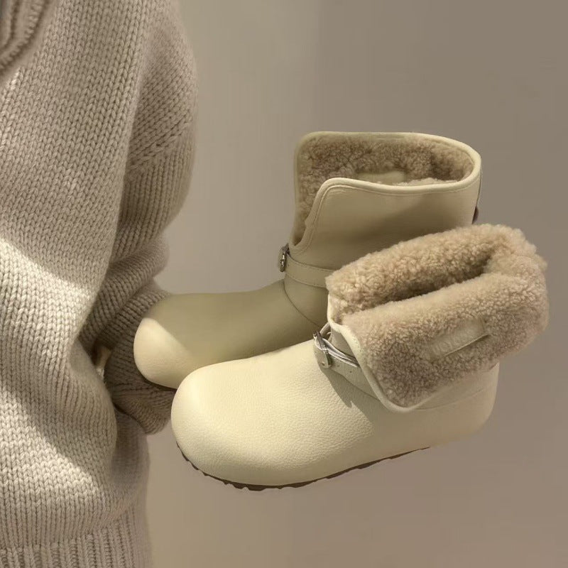 Damen Hausschuh-Stiefel Warm Flauschig mit Weichem Innenfutter