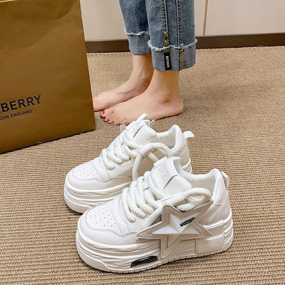Damen Sneaker Chunky Stern-Design Trendschuhe