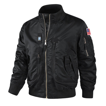 Herren Bomberjacke Modern mit hohem Kragen und vielen Taschen