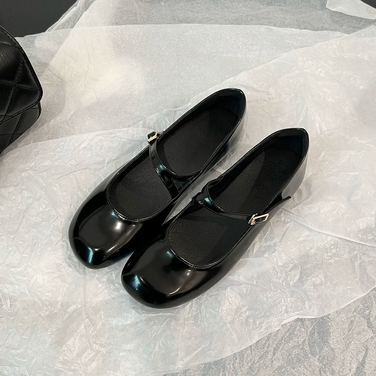 Damen Ballerinas Elegante Mary Jane Schuhe Mit Riemenverschluss - BerlinGlamour