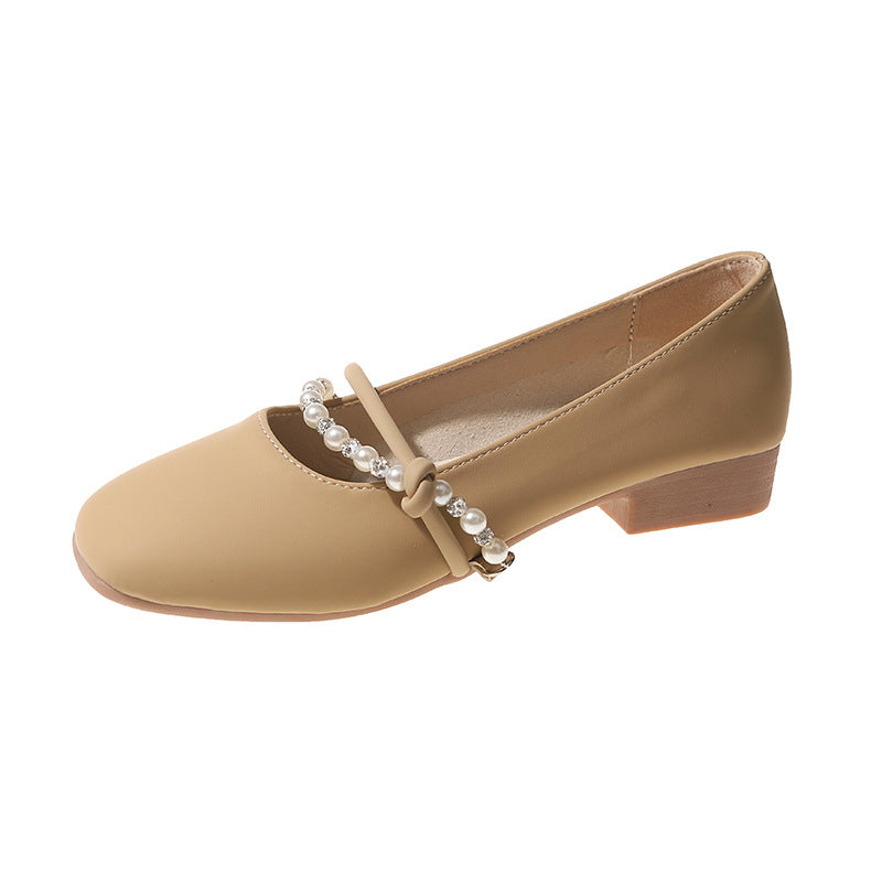 Damen Ballerinas Elegant Perlen Schuhe Komfort