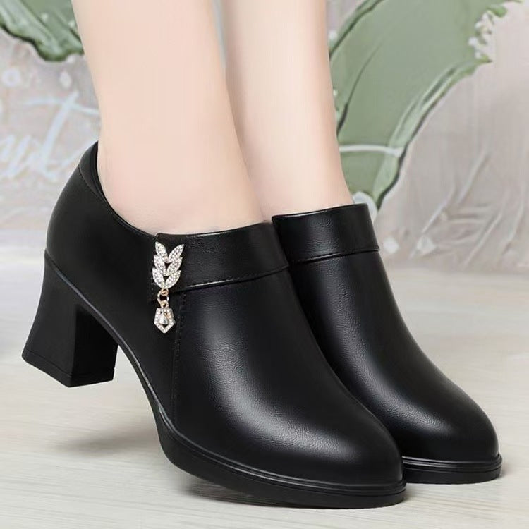 Damen Stiefeletten Elegante Schuhe Braun Lederschaft