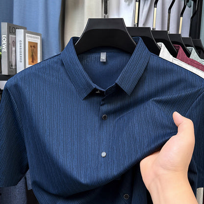 Herren Kurzarmhemd Elegant Feinbaumwolle Slimfit