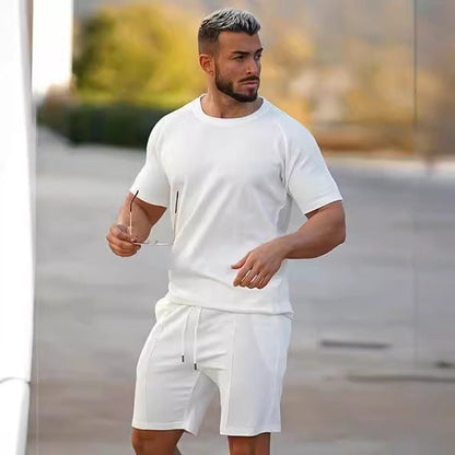 Herren Sportset Kurzarm mit bequemen Laufshorts