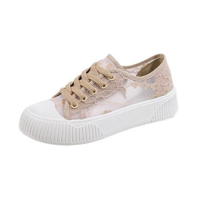 Damen Sneaker Spitze Applikation Luftig Netz