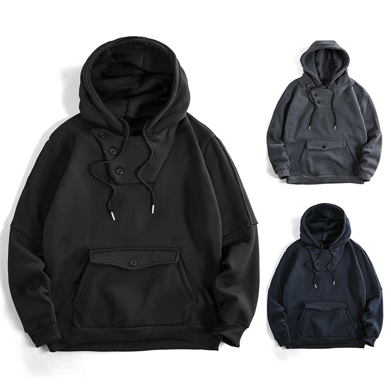 Herren Kapuzenpullover Lässig mit Taschen und Knöpfen