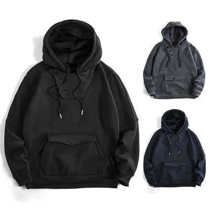 Herren Kapuzenpullover Lässig mit Taschen und Knöpfen