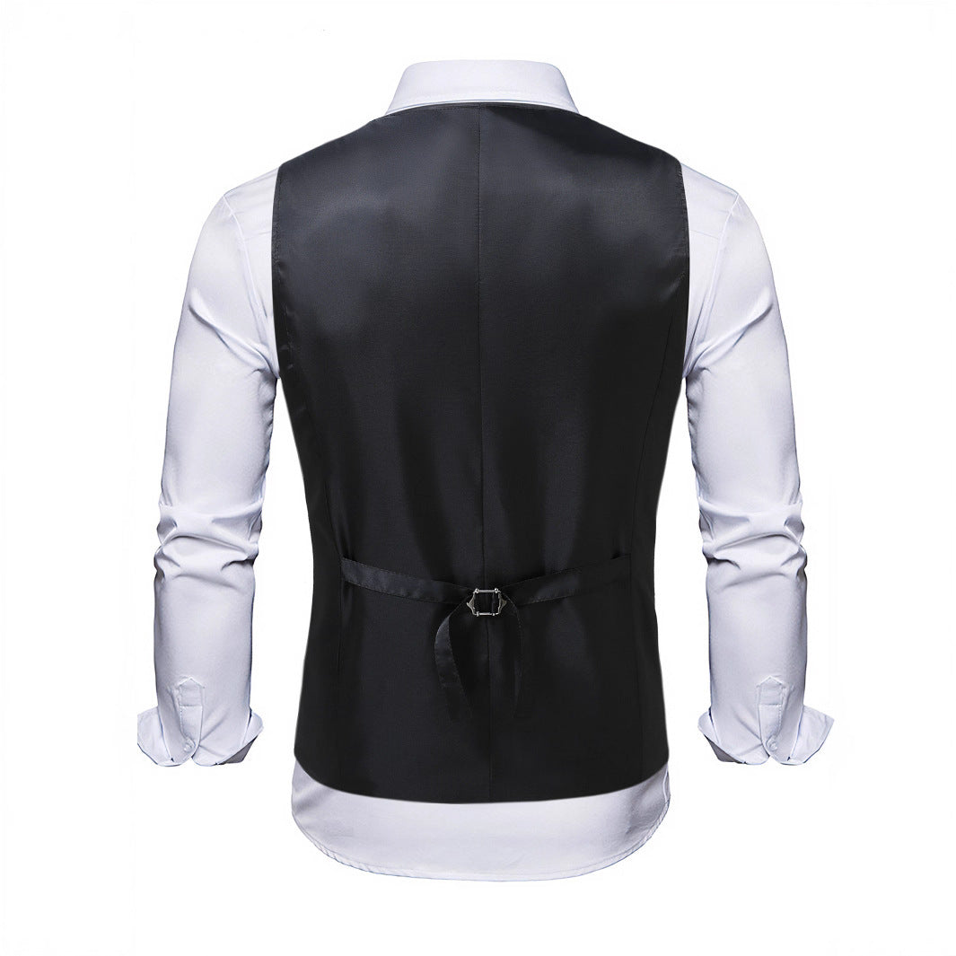 Herren Weste Elegant Pailletten Floralmuster Schwarze Abendweste
