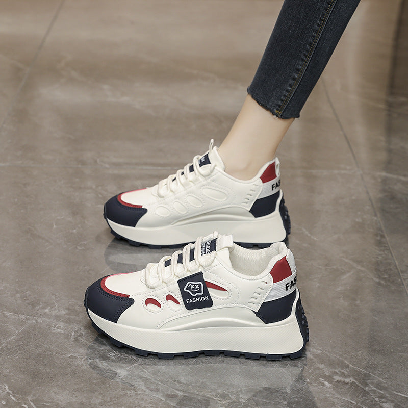 Damen Sneaker Plateau High Heels Schuhe Trendy