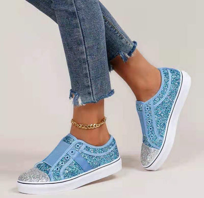 Damen Sneaker Glitzernde Slip On Schuhe Modisch