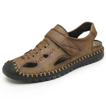 Herren Leder-Sandalen Rutschfest Komfortabel Sommer