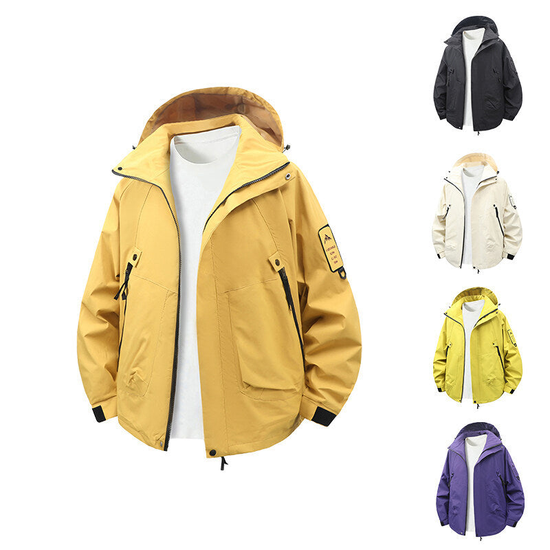 Herren Outdoor-Jacke Funktional Wasserdicht mit Kapuze