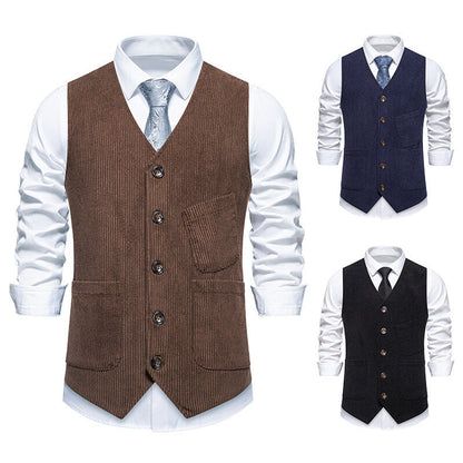 Herren Weste Elegant Klassisch Schwarze Herrenweste - BerlinGlamour