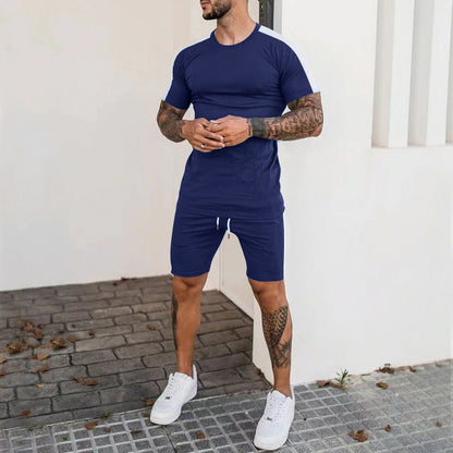 Herren Sport Set Kurzarm mit Kontraststreifen Modern