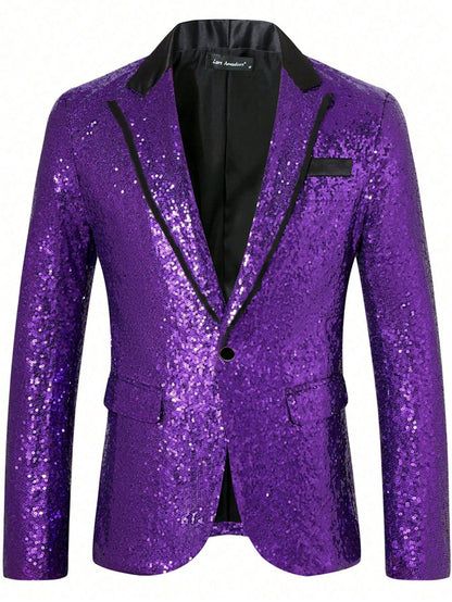Paillettenblazer Herren Glamour Jacke Glitzer