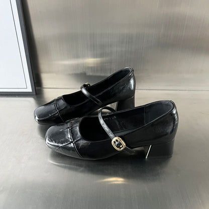 Elegante Damen Ballerinas Schuhe mit Riemen aus Leder