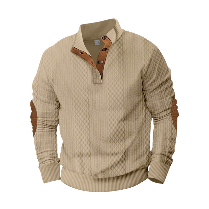Strickpullover Herren Modern mit Knopfdesign und Struktur