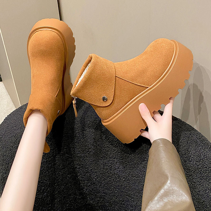 Damen Plateau-Stiefeletten Bequem Modisch Hochzeitsschuhe