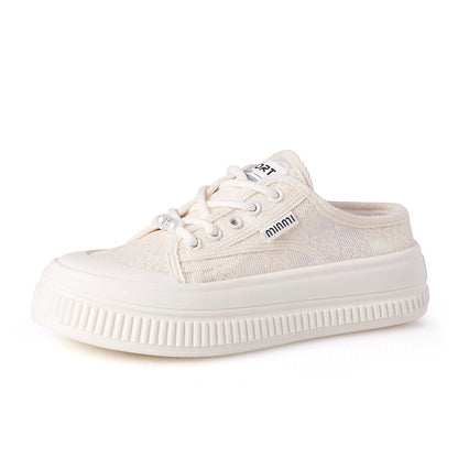Damen Sneaker Bequem Spitze Modern Weiß