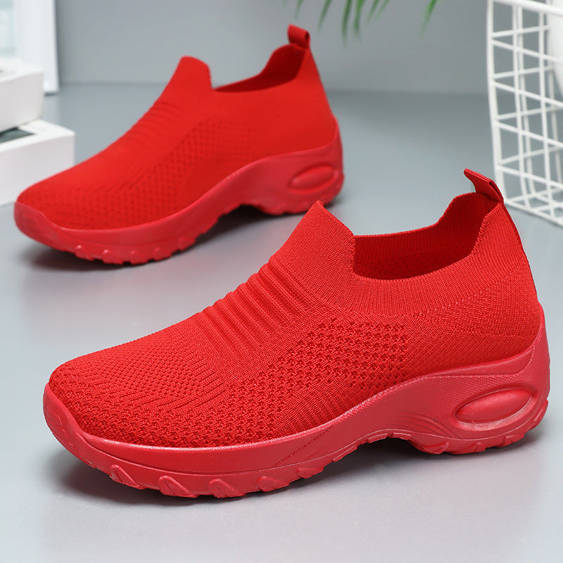Damen Sneaker Atmungsaktiv Strick Schuhe Komfortabel Flexibel
