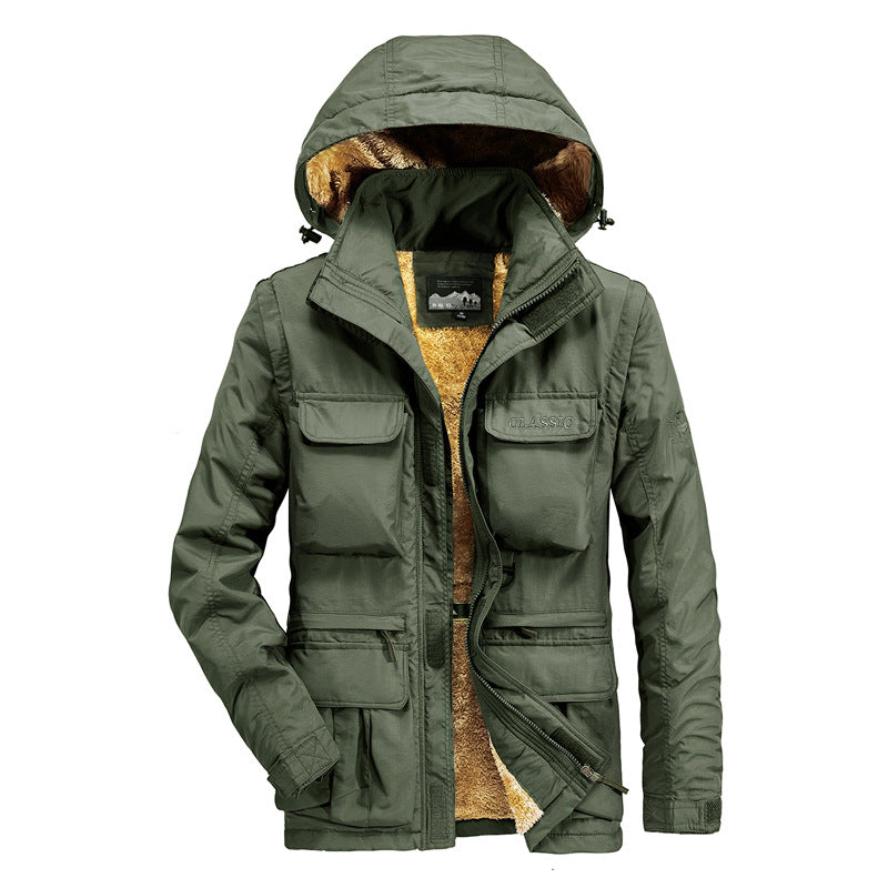 Herren Outdoor-Jacke Isoliert mit Abnehmbarer Kapuze - BerlinGlamour